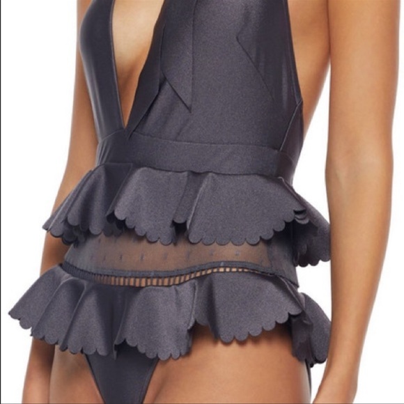 Zimmermann ruffle trim lace details swimsuit sz AU 1 - Picture 4 of 8